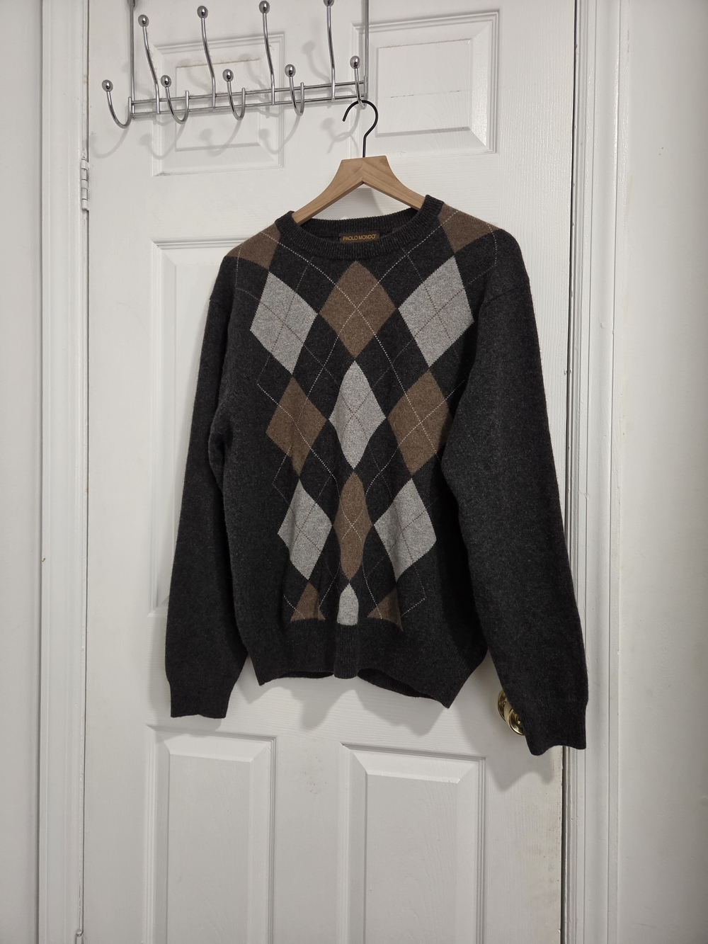 Paolo Mondo  Crewneck Sweater - Dark Gray/Brown
